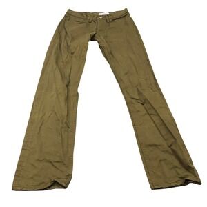 Gustin Straight Fit Pants Men 32 Olive Green Button Fly Cotton Chino Jeans Pants